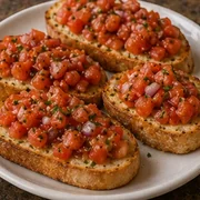 Bruschetta at Villa Milano in Manhasset, NY