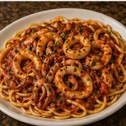Calamari Fradiavolo at Villa Milano in Manhasset, NY