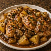 Chicken Scappariello at Villa Milano in Manhasset, NY