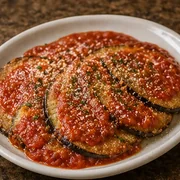 Eggplant Milanese at Villa Milano in Manhasset, NY