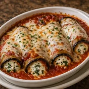 Eggplant Rollatini at Villa Milano in Manhasset, NY