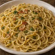 Linguini Aglio e Olio at Villa Milano in Manhasset, NY